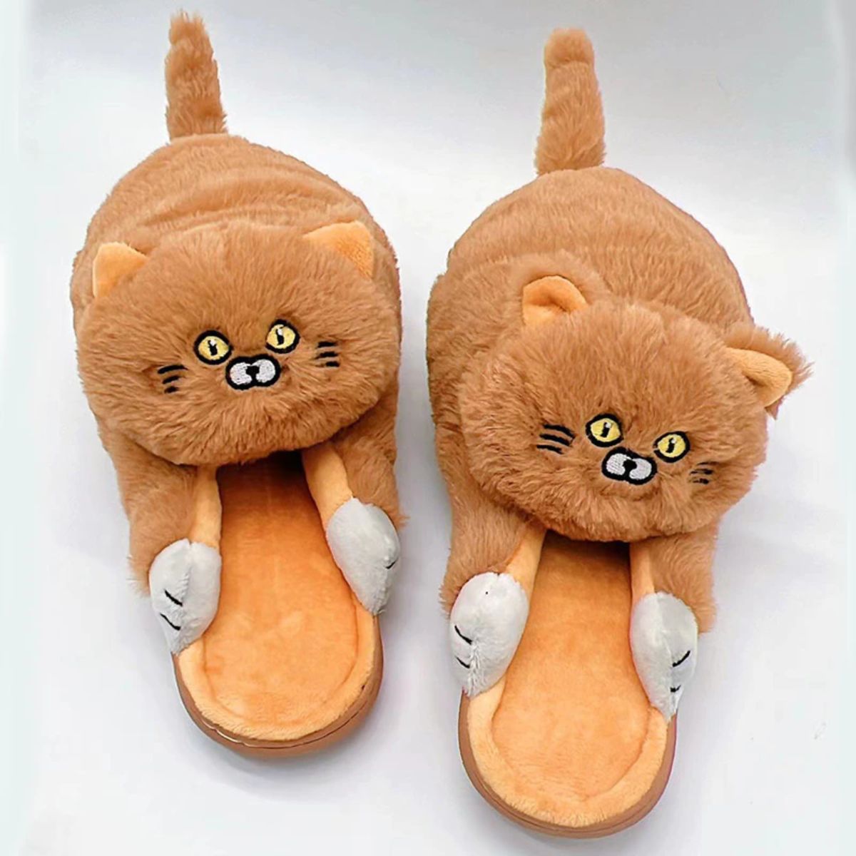 Cuddly Hug Furry Cat Slippers