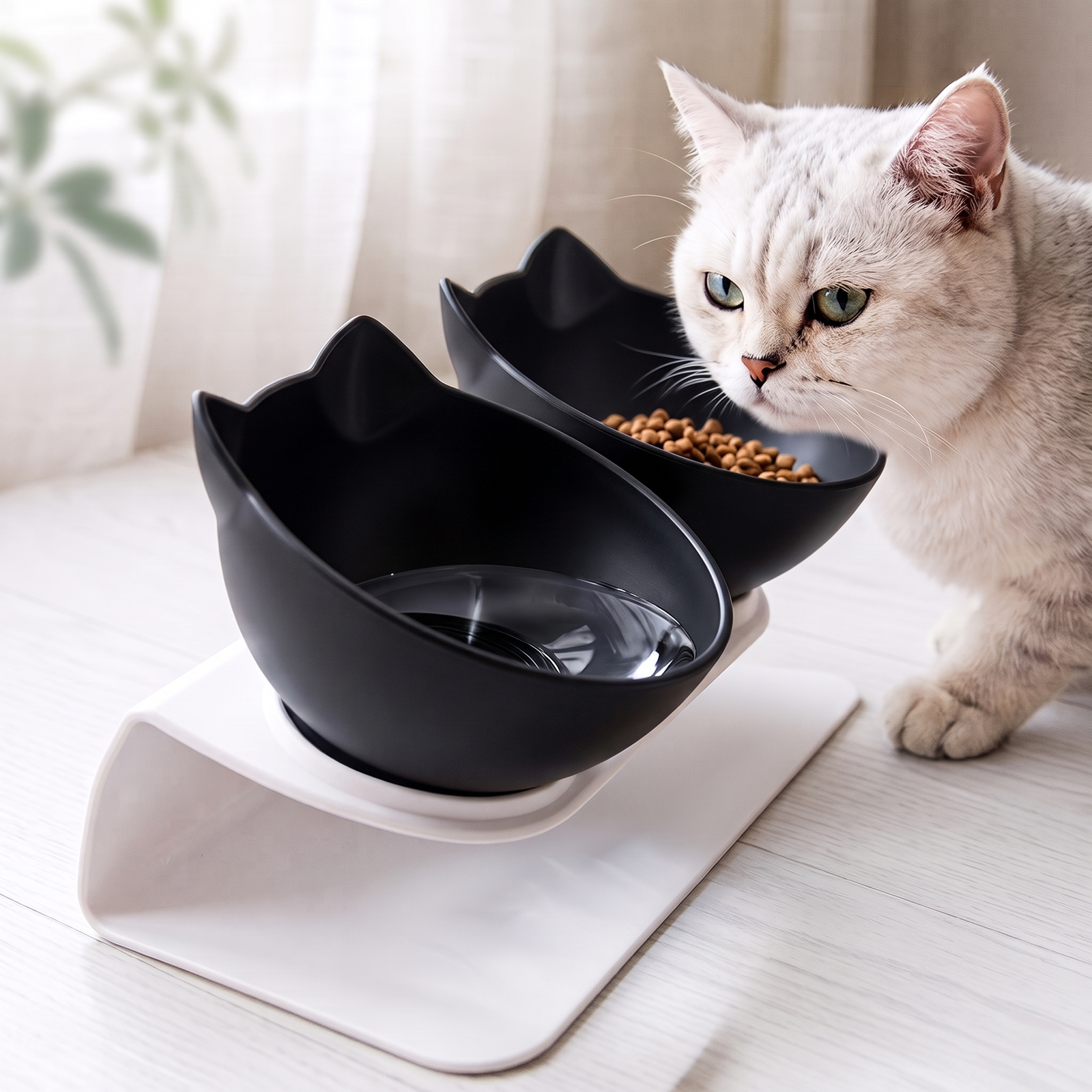 Raised Double Cat Bowl