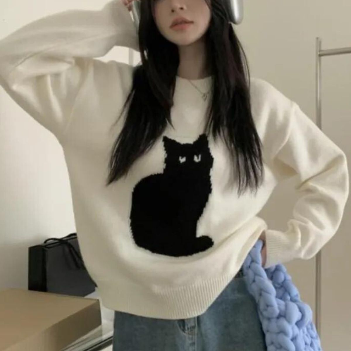 Comfy Knitted Cat Sweater