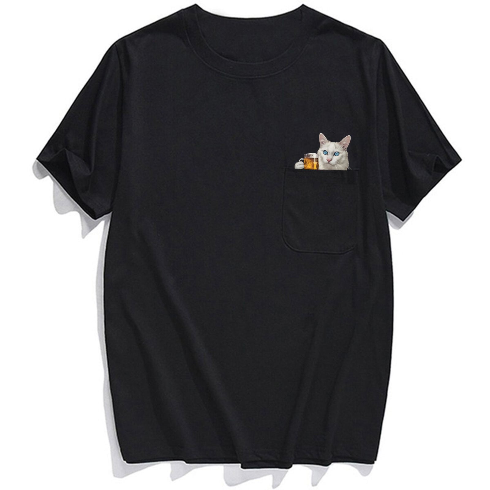 Turkish Angora Cat Beer Pocket T-Shirt