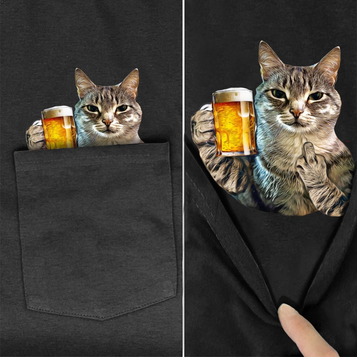 Big Beer Tabby Pocket T-Shirt