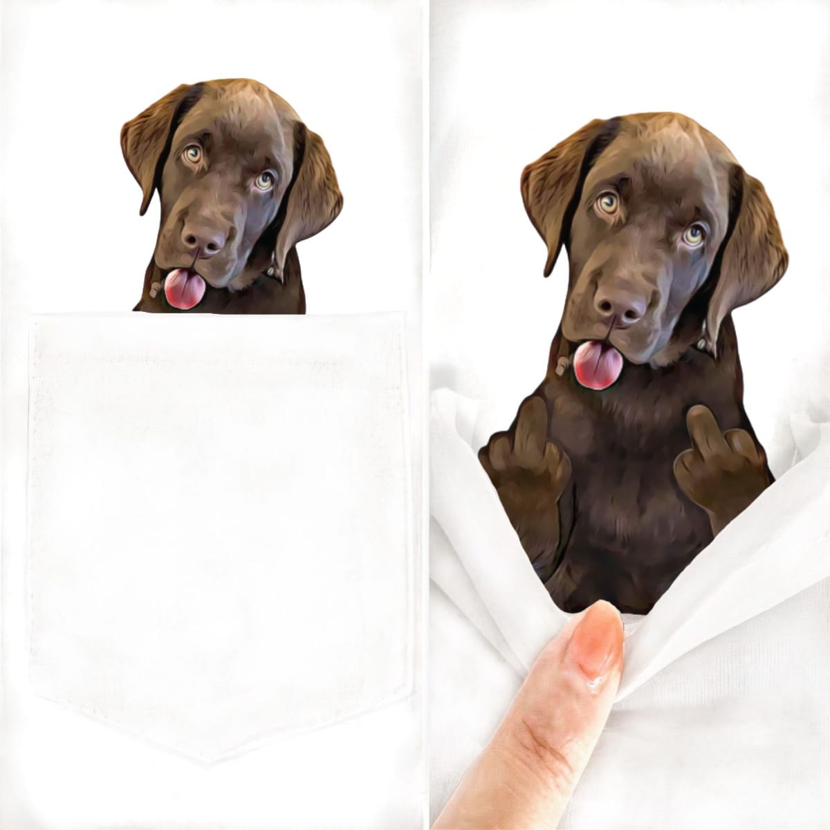 Cheeky Labrador Dog Pocket T-Shirt
