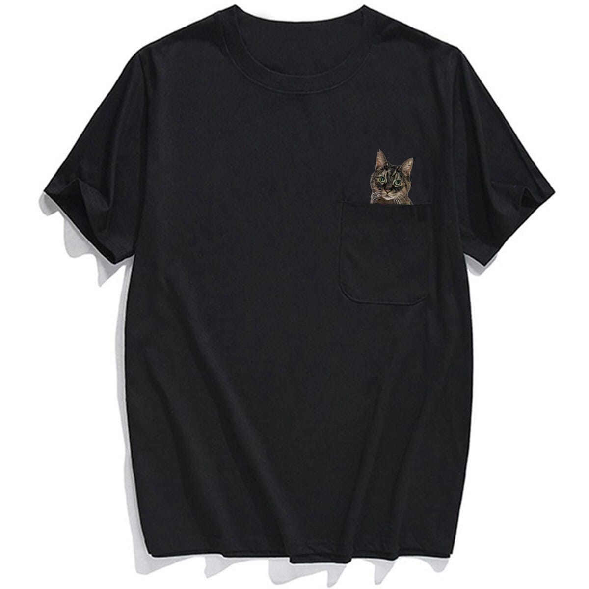 Whisker Watcher Cat Pocket T-Shirt