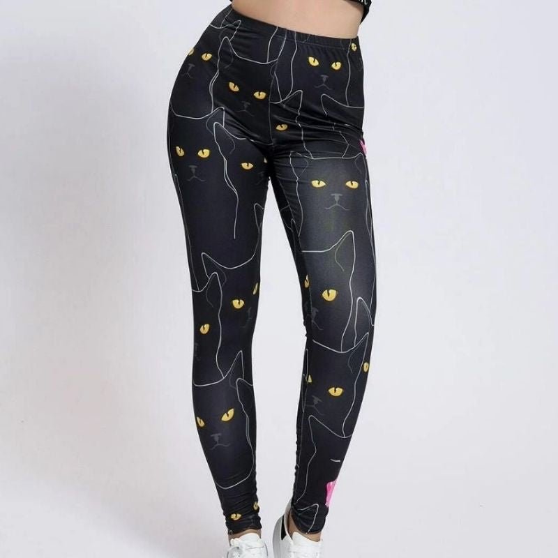 Black Cats Leggings - Super Kitty Cats - 18058977-lgs-4113-s