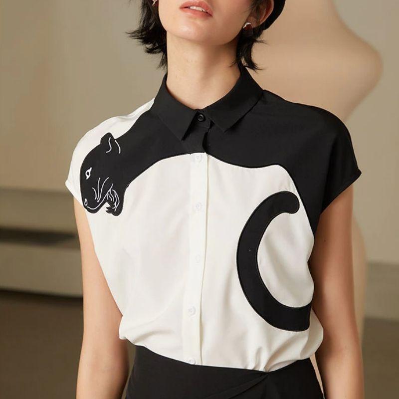 Black Panther Fashion Shirt - Super Kitty Cats - 38582434-l-white