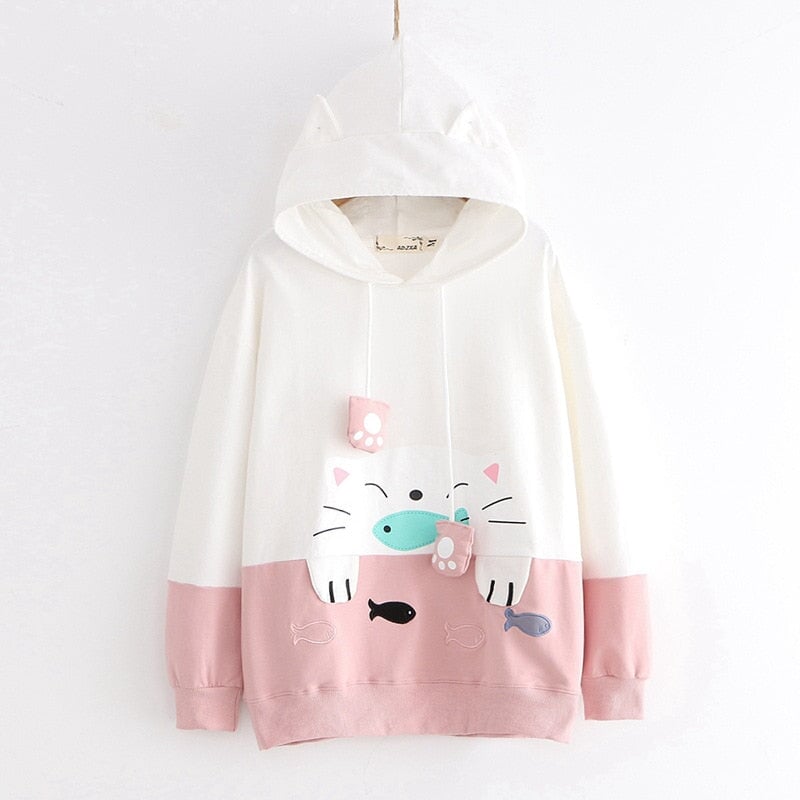 Cat Fish Kawaii Hoodies - Super Kitty Cats - 14:1052;5:361386