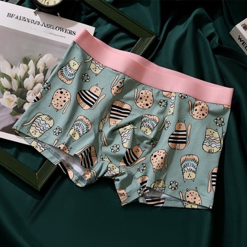 Cat-full Prints Men's Boxer Shorts - Super Kitty Cats - 14:771#Fat Cat;5:361385#L 50-60kg;154:1013