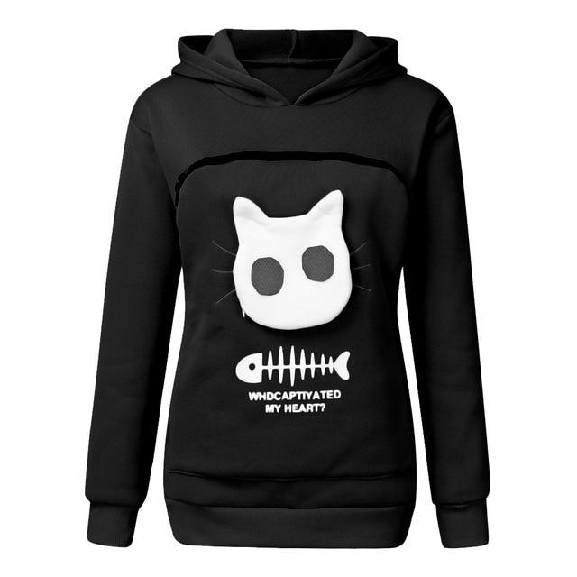 Cat-garoo Pouch Hoodies - Super Kitty Cats - 49395213-black-xl