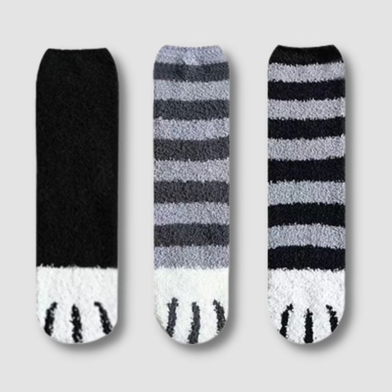 Cat Paw Kawaii Socks (3 Pairs) - Super Kitty Cats - 1005003593192108-European Size 35-43-11