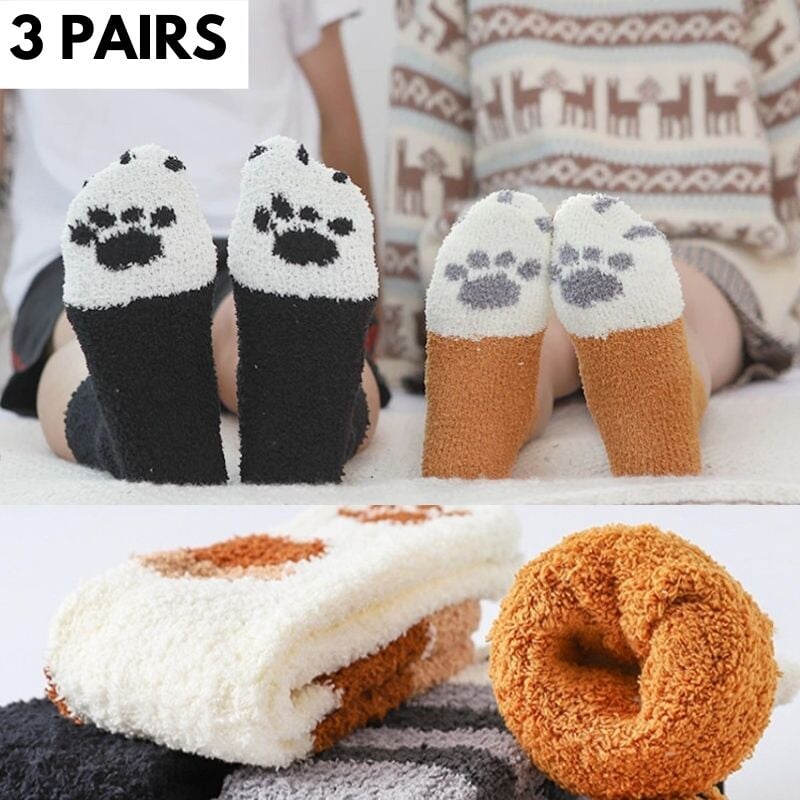 Cat Paw Kawaii Socks (3 Pairs) - Super Kitty Cats - 1005003593192108-European Size 35-43-12
