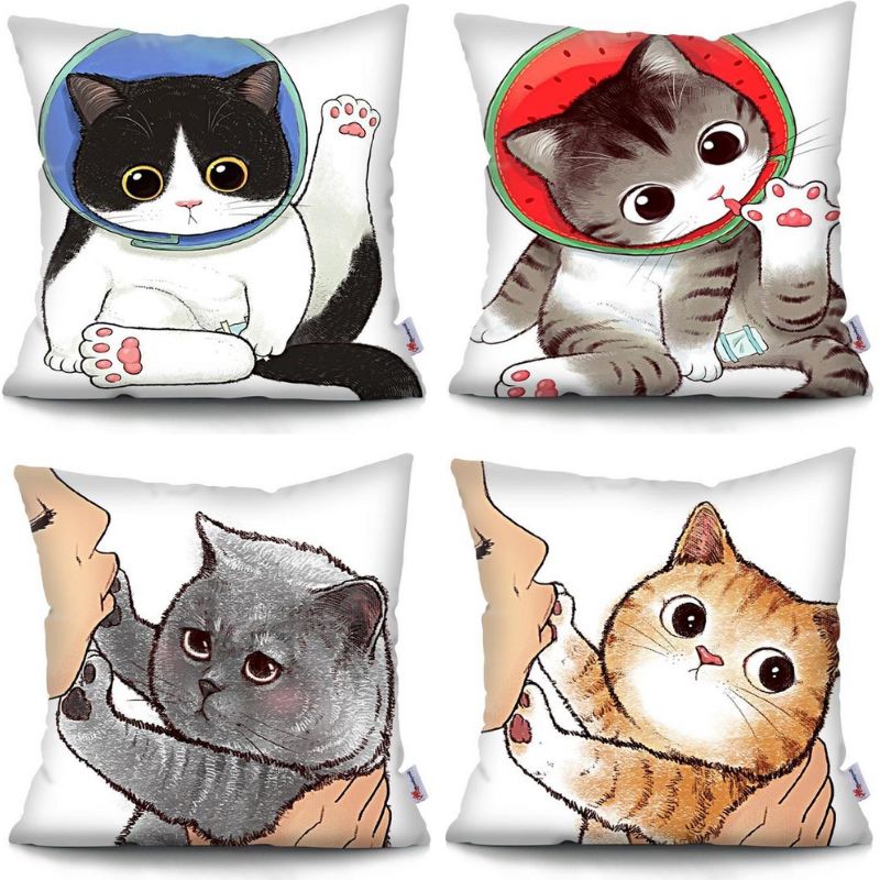 Cute Cat Pillow Cover - Super Kitty Cats - 12000016732230884-45x45cm-BZZY1T111