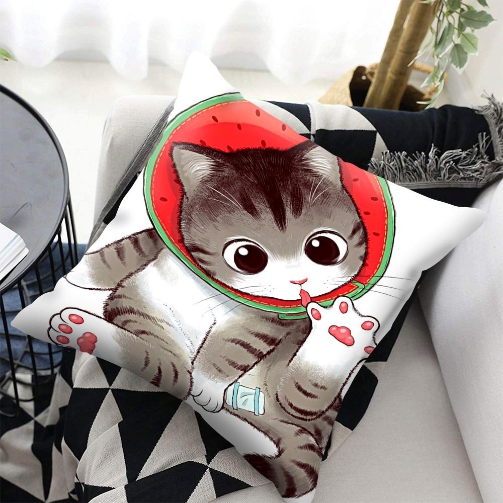 Cute Cat Pillow Cover - Super Kitty Cats - 12000016732230892-45x45cm-BZZY1T119