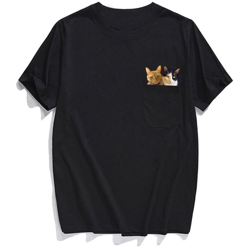 Double Agent Cats Pocket T-shirt - Super Kitty Cats - DACPT-US-S