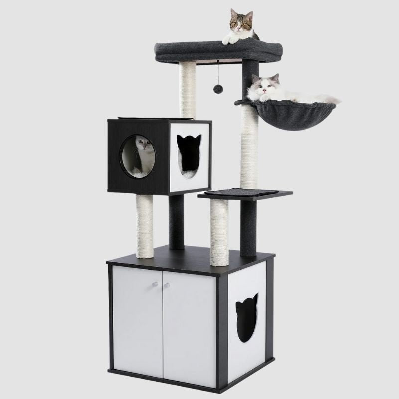 Elegant Closet Cat Tree - Super Kitty Cats - 45811902-amt0094bk-united-states