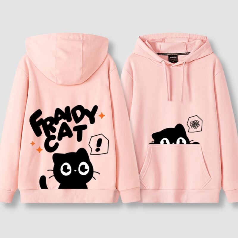 Fun Fraidy Cat Hoodie - Super Kitty Cats -