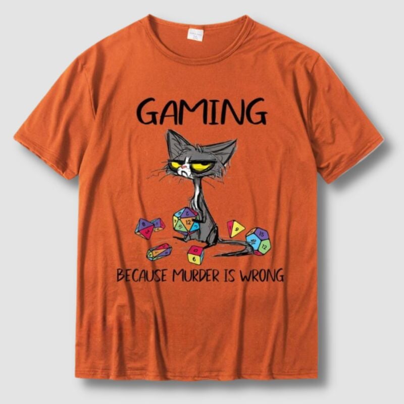 Funny Gamer Cat T-Shirt - Super Kitty Cats - 1005003230148982-S-Orange
