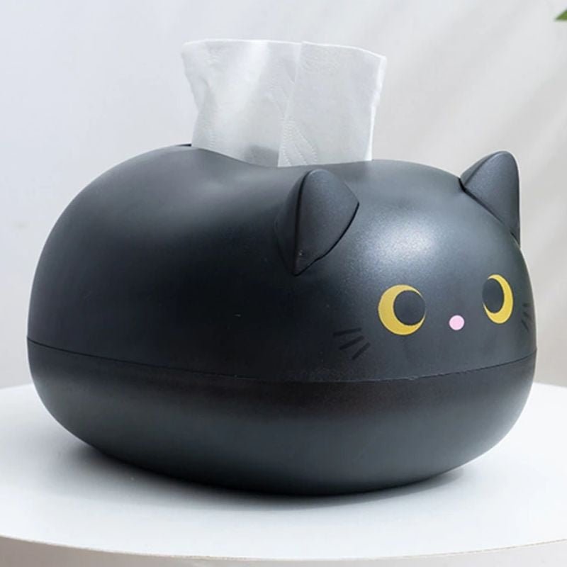 Kawaii Cat Tissue Box - Super Kitty Cats - 49580969-black