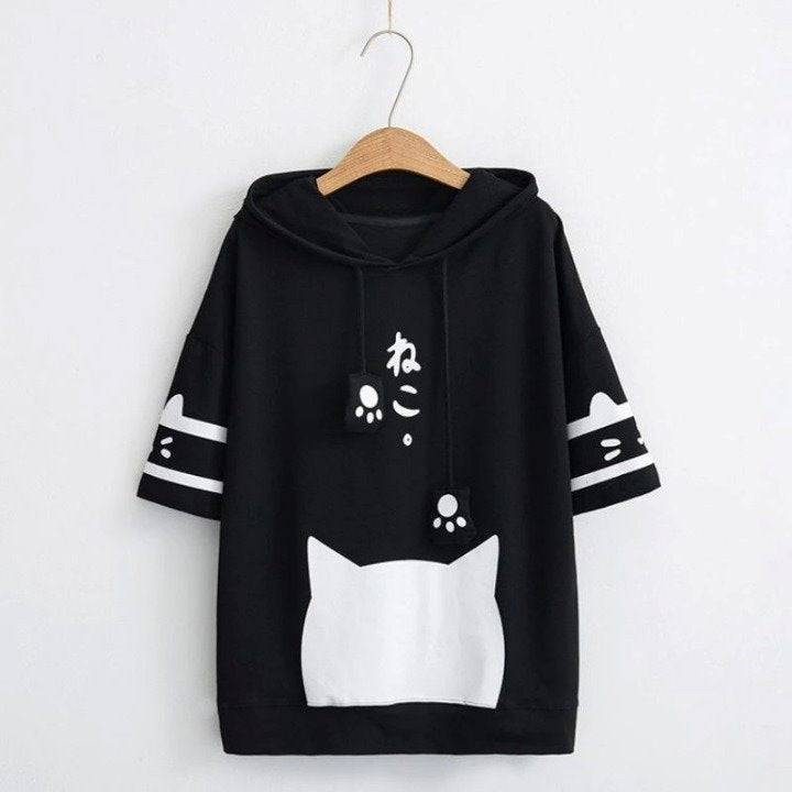 Kawaii Style Cat Hoodies - Super Kitty Cats - 20213924-black-m