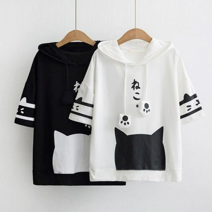 Kawaii Style Cat Hoodies - Super Kitty Cats - 20213924-black-m