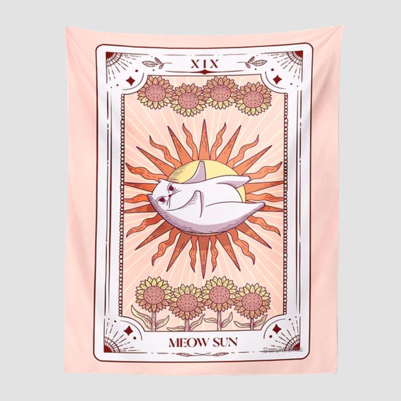 Kawaii Tarot Cat Tapestry Wall Decor - Super Kitty Cats - 12000028554719000-95X73cm-3
