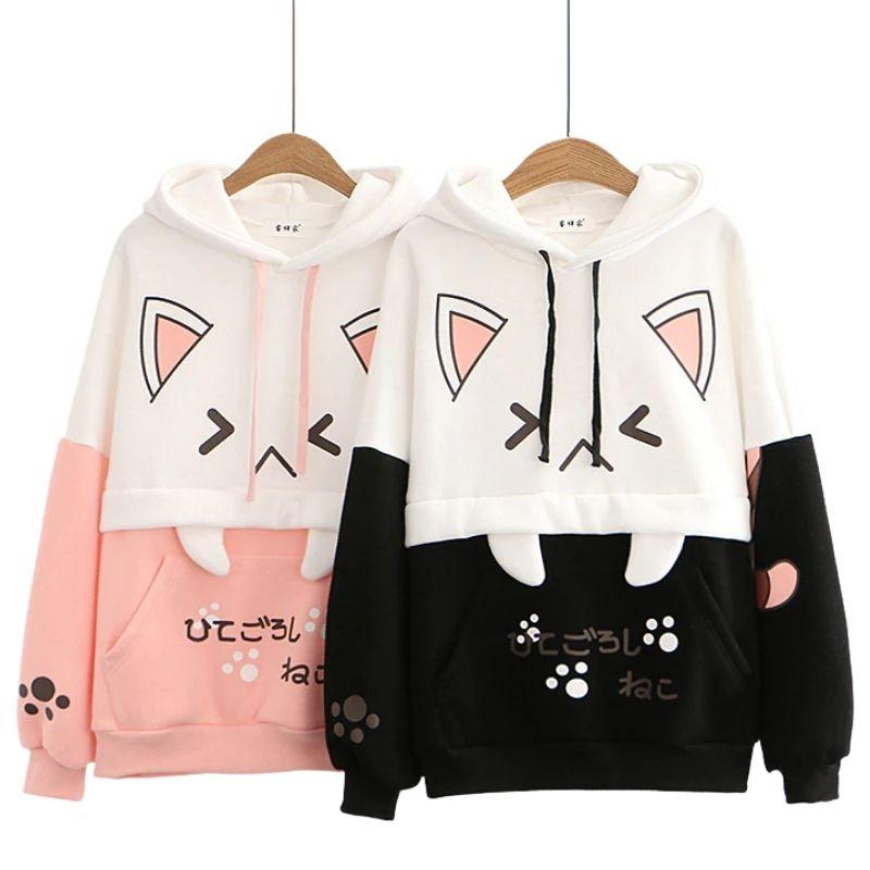 Kitty Cat Kawaii Hoodie - Super Kitty Cats - 41352154-pink-hoodie-one-size