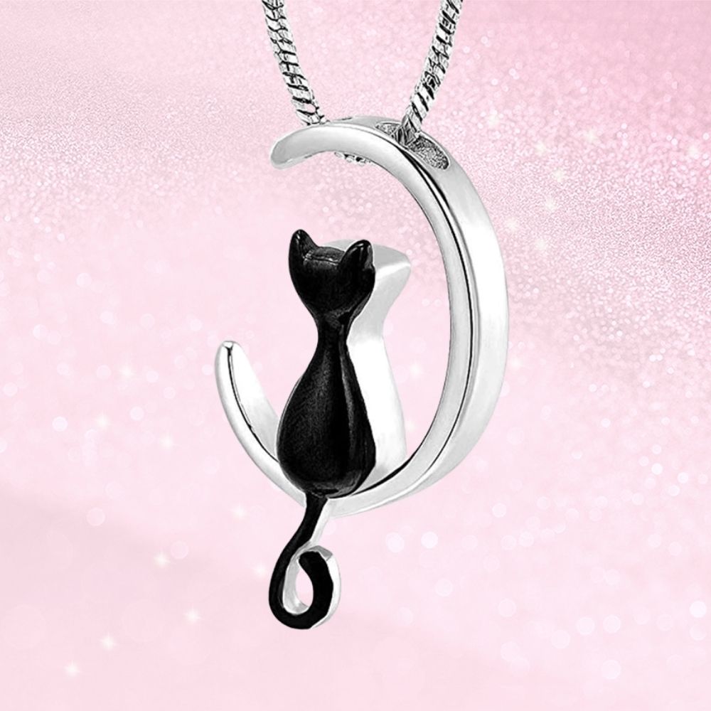 Moon Cat Urn Necklace - Super Kitty Cats - 35862042-bk-united-states