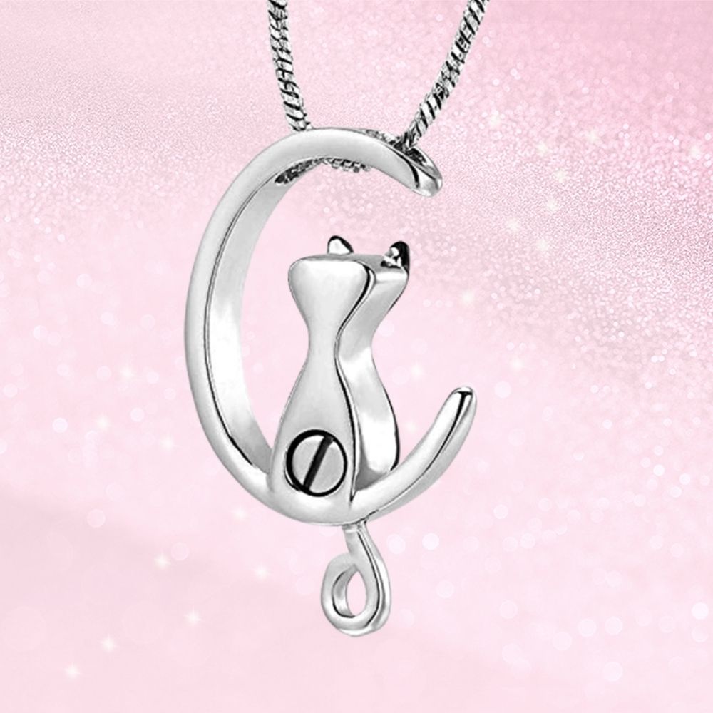 Moon Cat Urn Necklace - Super Kitty Cats - 35862042-bk-united-states