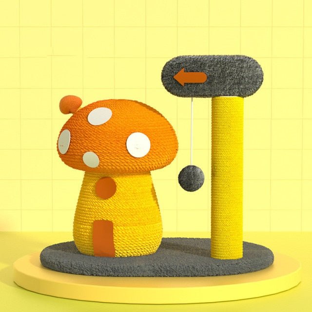 Mushroom Cat Scratcher - Super Kitty Cats - 47855124-yellow-china