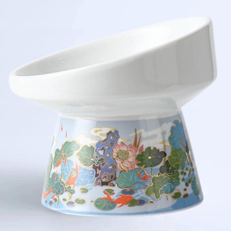 Oriental Designed Cat Bowl - Super Kitty Cats - 43156908-g