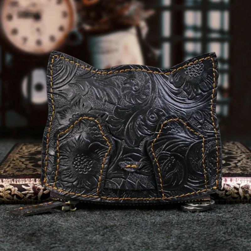 Peek-A-Boo Cat Coin Purse - Super Kitty Cats - 41296586-black