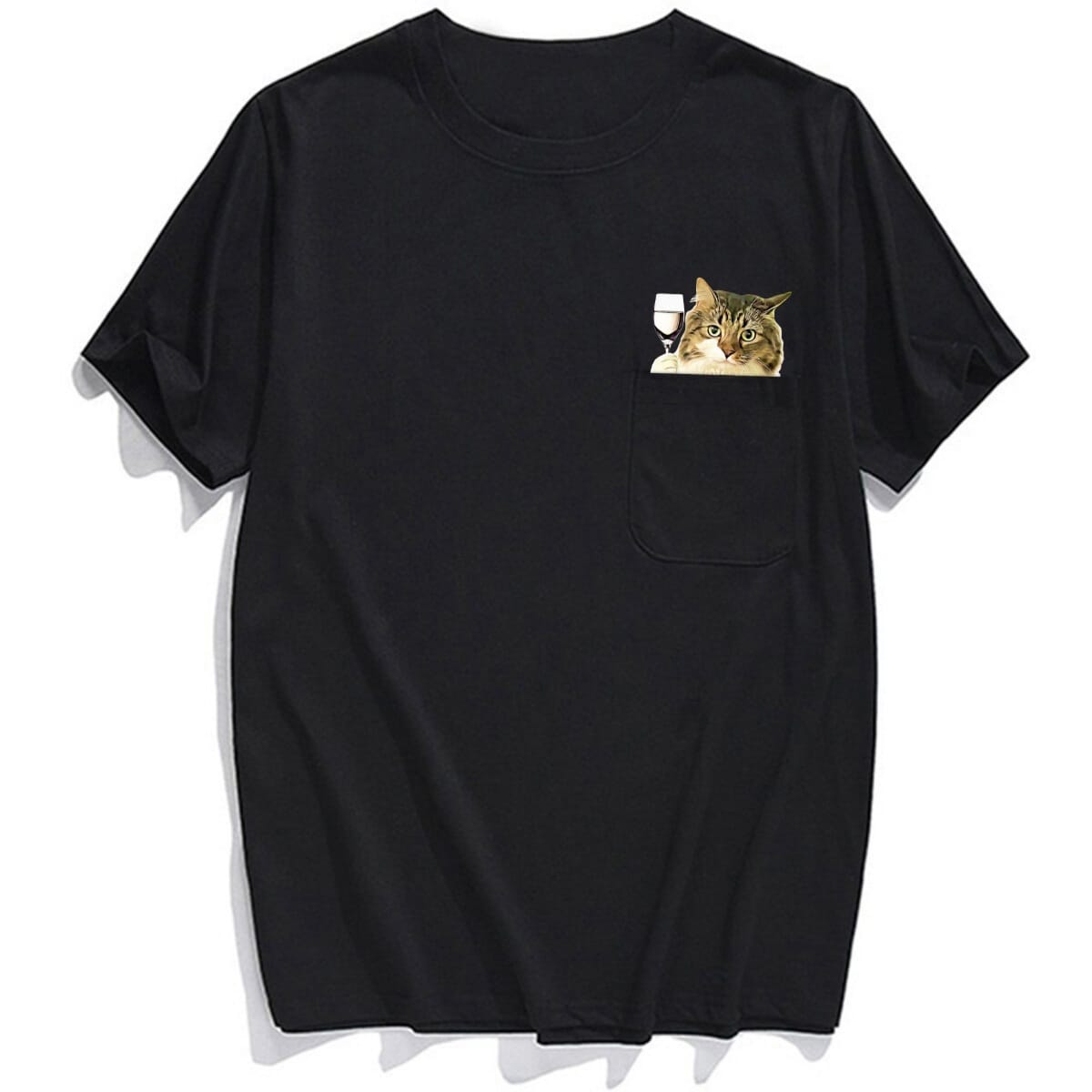 Ragamuffin White Wine Pocket T-shirt - Super Kitty Cats - RagamuffinWhiteWine-S