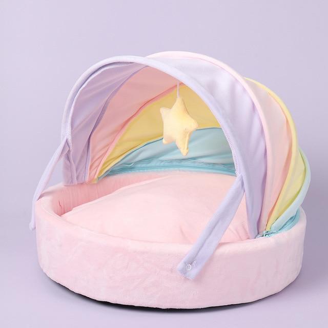 Rainbow Cat Bed - Super Kitty Cats - 44534471-white-45x45x35cm