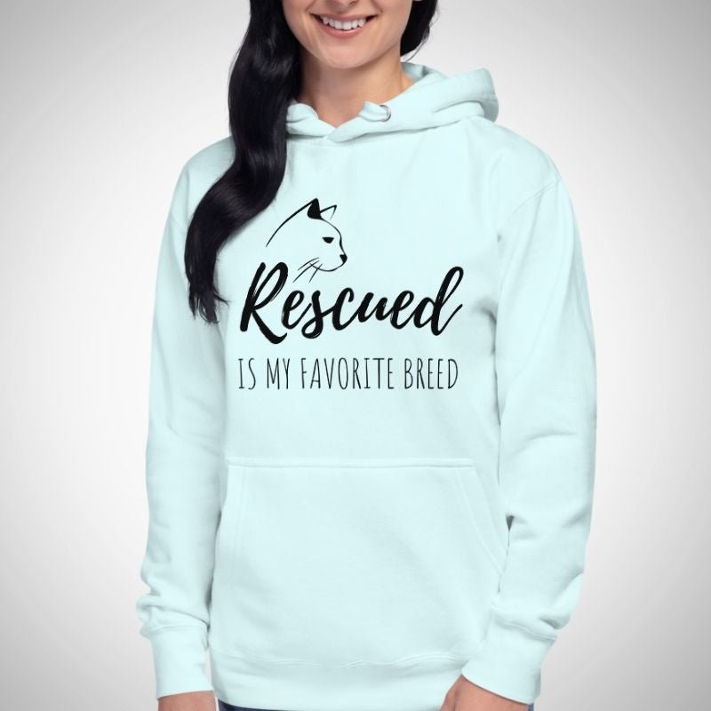 Rescued Cat Hoodie (Black Print) - Super Kitty Cats - 1194981_13917