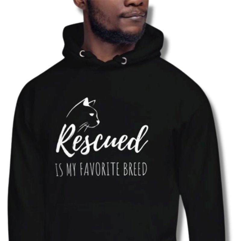 Rescued Cat Hoodie (White Print) - Super Kitty Cats - 5271451_10779