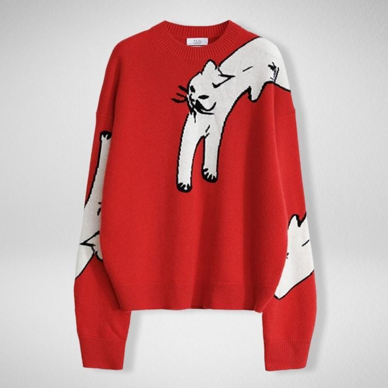Scarlet Cat Sweater - Super Kitty Cats - 14:10;5:200003528