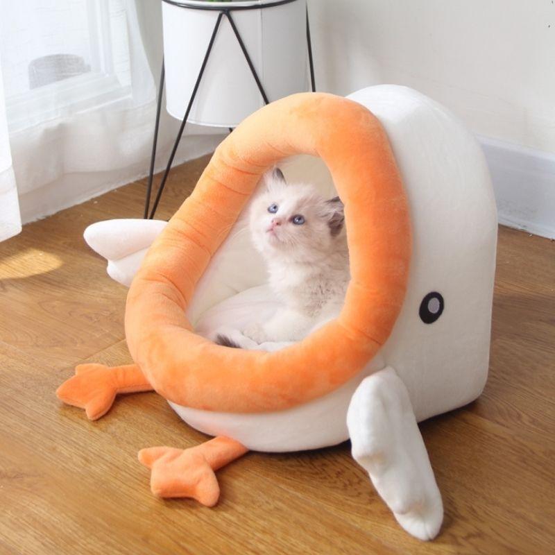 Snuggly Duck Cat Bed - Super Kitty Cats - 46661470-orange-style-1-m-cn