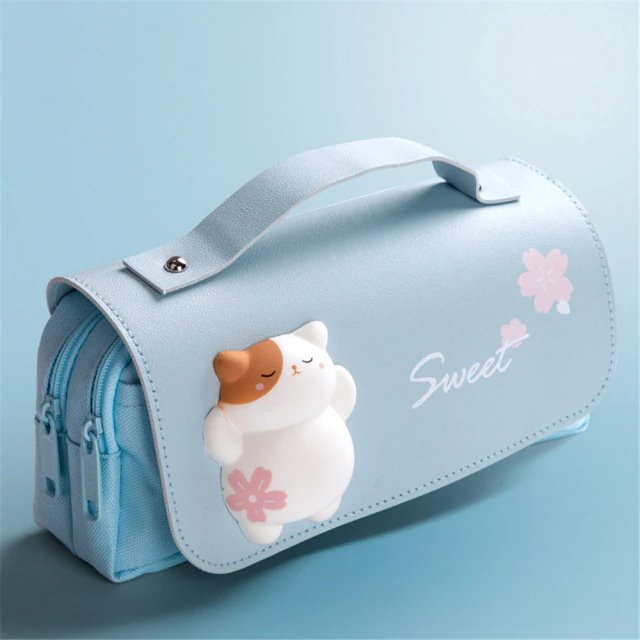 Squishy Cat Pencil Case - Super Kitty Cats - 46166825-cn-blue