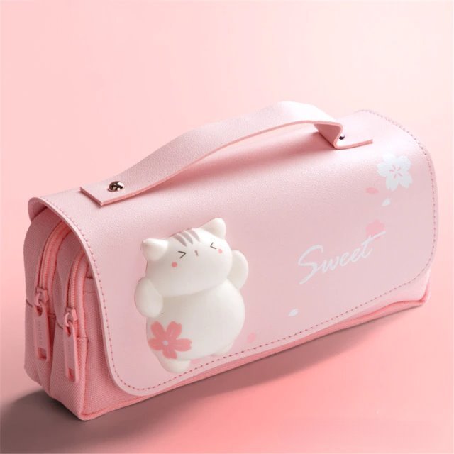 Squishy Cat Pencil Case - Super Kitty Cats - 46166825-cn-pink