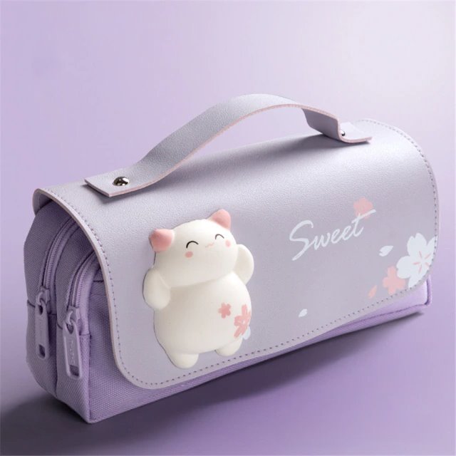 Squishy Cat Pencil Case - Super Kitty Cats - 46166825-cn-pulple
