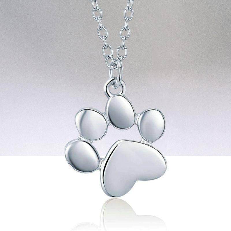 Sterling Silver Cat Paw Necklace - Super Kitty Cats - 17714858-scn275-2-china
