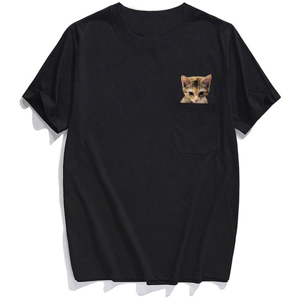 The Kitten Messenger Pocket T-Shirt - Super Kitty Cats - kittenmessenger-s