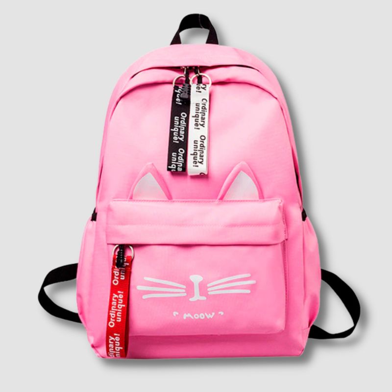 Trendy Cartoon Cat Backpack - Super Kitty Cats - 10000001345366828-Pink-China