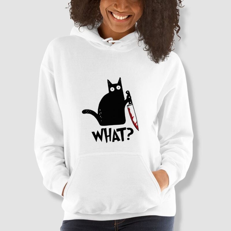What? Cat Pullover Hoodie - Super Kitty Cats - 8366355_5522