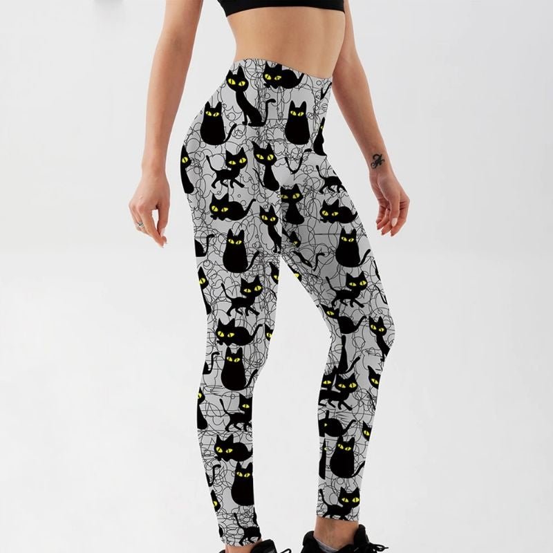 Whimsical Cat Leggings - Super Kitty Cats - 104346-lgs-3515-m