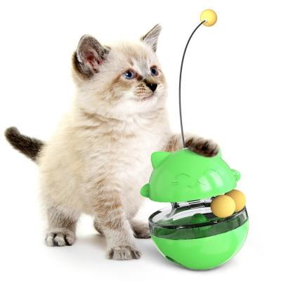 Wobble Treat Dispensing Cat Toy - Super Kitty Cats - 48335372-green-10x10x13-5cm