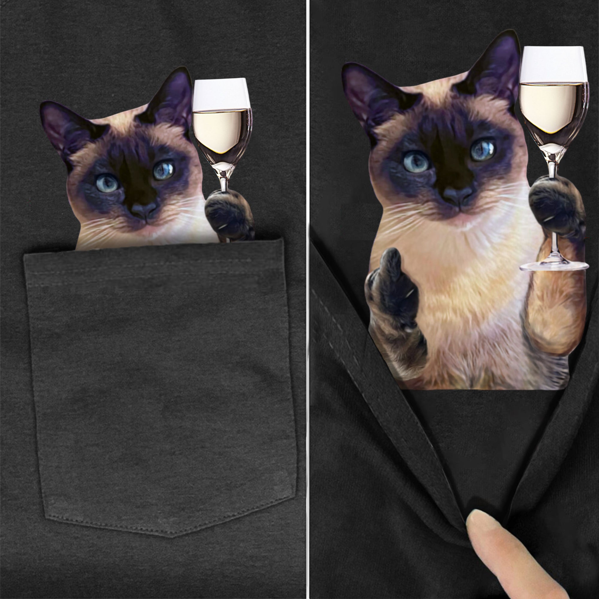 Simba The Siamese Pocket T-Shirt