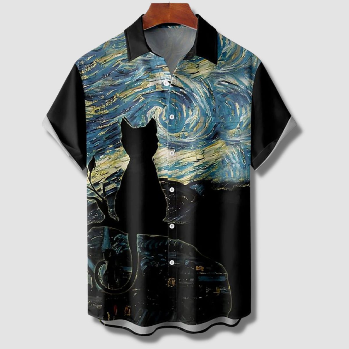 Midnight Cat Hawaiian Shirt