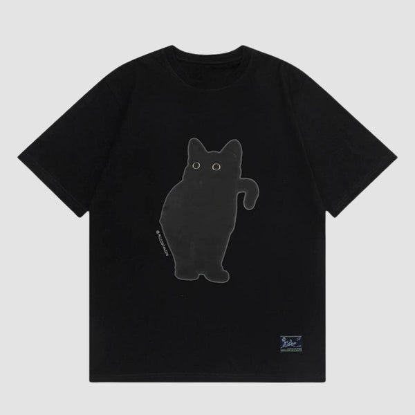 Black Cat Graphic T-Shirt - Super Kitty Cats