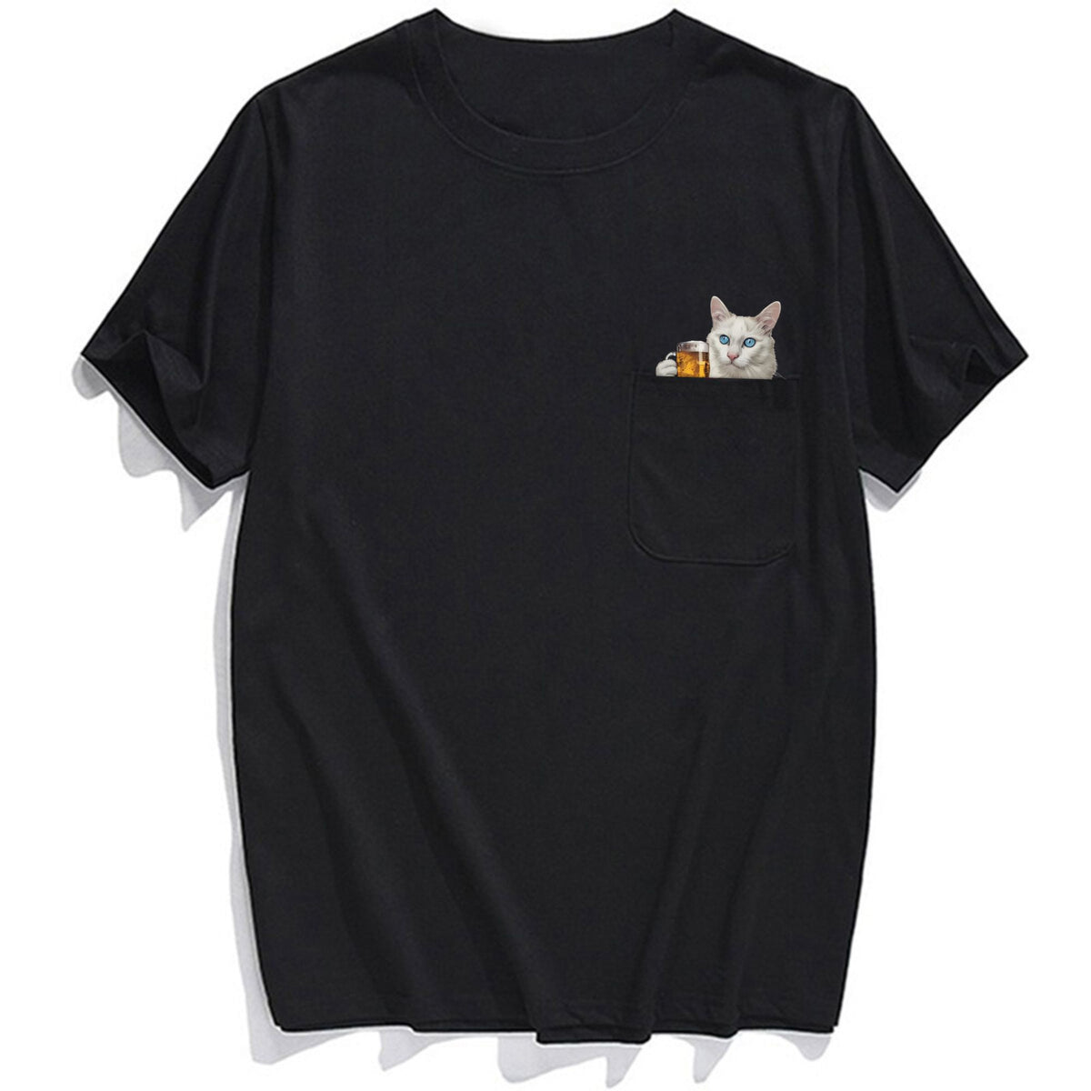 Turkish Angora Cat Beer Pocket T-Shirt