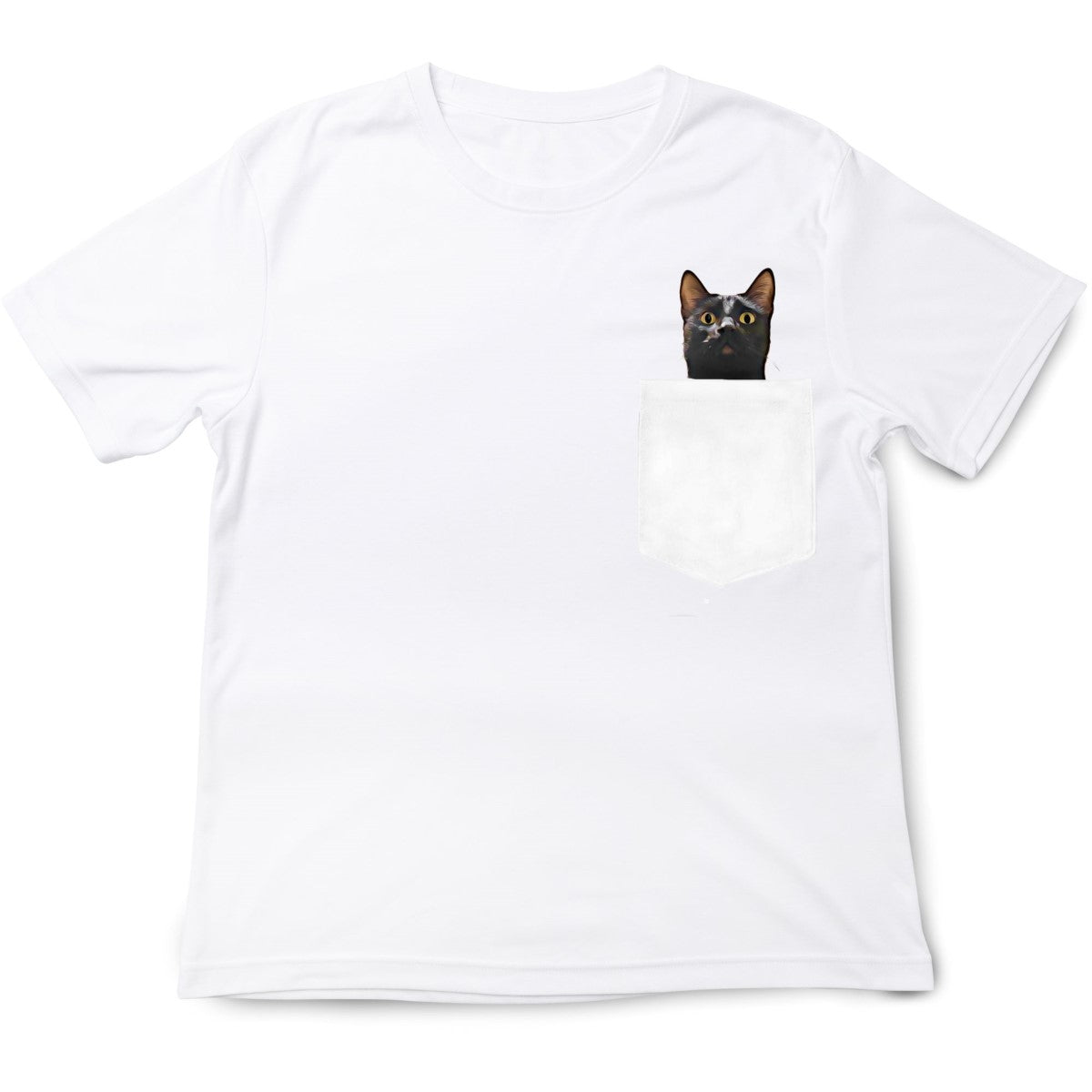 Black Cat Gesture Pocket T-Shirt
